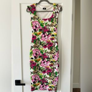 Floral bodycon midi dress S